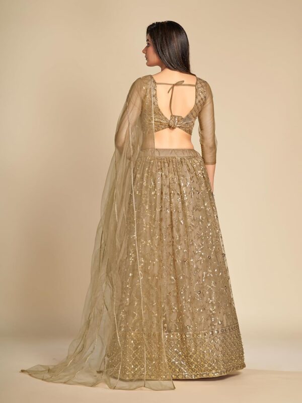TRENDMALLS Women's Net Sequin Embroidery Lehenga Choli with Dupatta |Bridal Party Stylish Wedding Lehenga Choli for women - Image 3