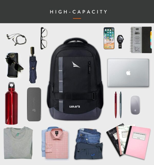 Lunar's Bingo - 48 L Laptop Bag | School bag for boys | Laptop bag 15.6 inch | Water Resistant Laptop Backpack | College bag | Office backpack for men | Travel backpack with 1 Year Warranty - Image 5