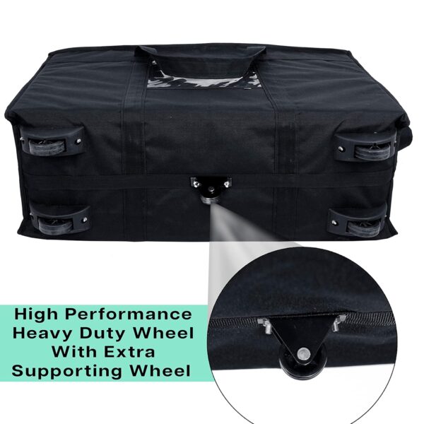Storite Nylon 70 Cm Large Travel Duffle Bag Luggage Storage Trolley Bag Luggage Bag for Travel with Five Wheels & Front Transparent Pocket (Black, 70 x 27.5 x 45 cm) - Image 6