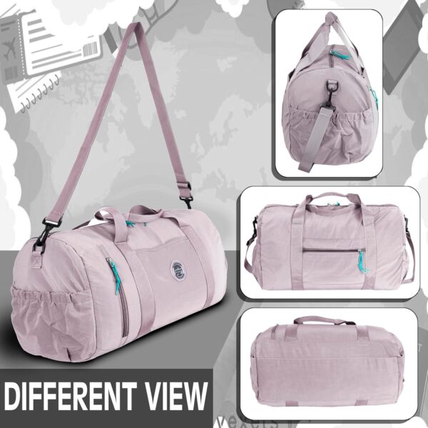 Storite Nylon 30cm Imported Luggage Travel Duffel Bag, Outdoor Weekend Duffel Bag, Trendy Duffle Bag for Women (Light Purple-47 x 25 x 30 Cm) - Image 7