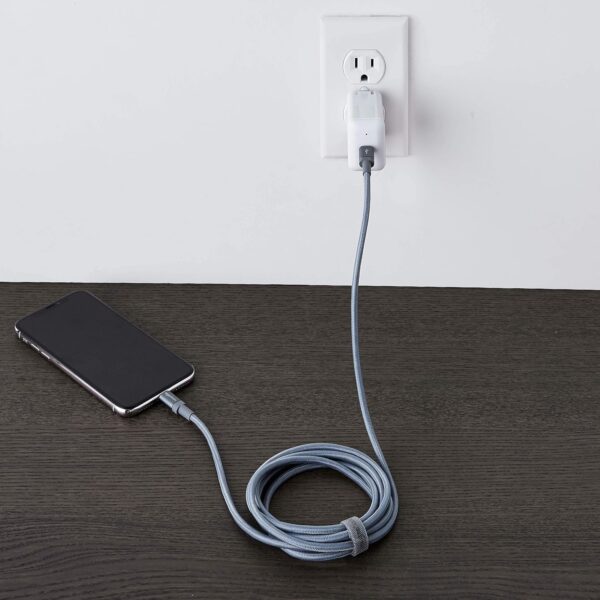 AmazonBasics MFI certified 1.8M USB C to lightning aluminum with nylon braided charging cable (Grey) - Image 8
