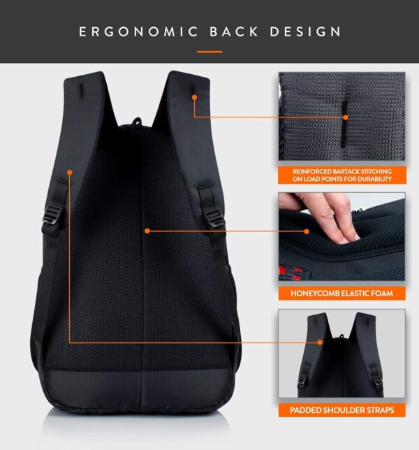 Lunar's Bingo - 48 L Laptop Bag | School bag for boys | Laptop bag 15.6 inch | Water Resistant Laptop Backpack | College bag | Office backpack for men | Travel backpack with 1 Year Warranty - Image 8