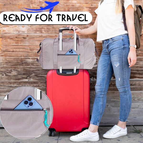 Storite Nylon 30cm Imported Luggage Travel Duffel Bag, Outdoor Weekend Duffel Bag, Trendy Duffle Bag for Women (Light Purple-47 x 25 x 30 Cm) - Image 9