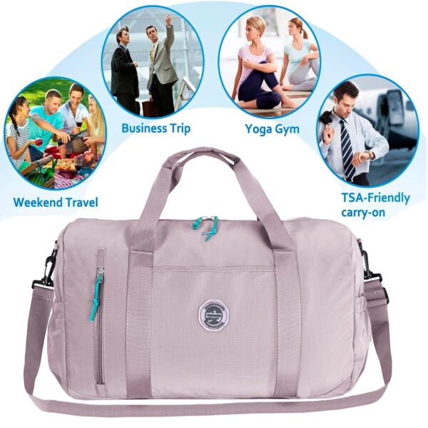 Storite Nylon 30cm Imported Luggage Travel Duffel Bag, Outdoor Weekend Duffel Bag, Trendy Duffle Bag for Women (Light Purple-47 x 25 x 30 Cm) - Image 8