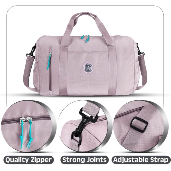 Storite Nylon 30cm Imported Luggage Travel Duffel Bag, Outdoor Weekend Duffel Bag, Trendy Duffle Bag for Women (Light Purple-47 x 25 x 30 Cm) - Image 5