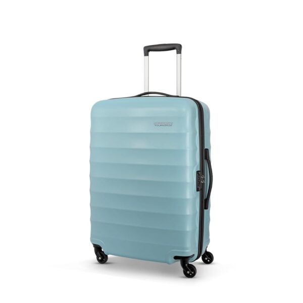 American Tourister Polycarbonate Barcelona 69 Cms Medium Spinner 4 Wheels Hardside Check-in Suitcase with A Multi-Stage Telescopic Trolly & Pack Smart Interiors - Powder Blue, H-48 Cm - Image 2