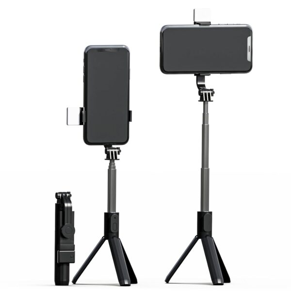 Lapster Rechargeable LED Selfie Stick with Tripod Stand, 3-in-1 Multifunctional Design – Featuring Brightness Levels for Makeup, Selfies, Vlogging, and Photo Shoots, Complete with Bluetooth Remote - Image 2