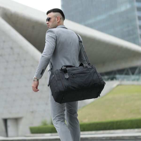 Arctic Hunter Travel Duffle Bag for Men 40L Foldable Hand Bag with Shoes Compartment 1680D Polyester Water/Wear Resistant Cabin Duffel Bag with Multiple Pockets for Weekend Travel Office, Black - Image 6