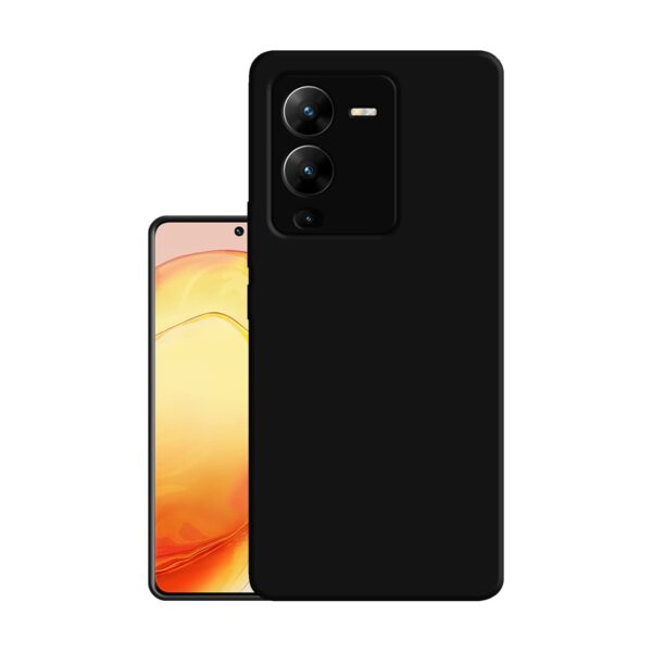 Amazon Brand - Solimo Exclusive Matte Finish Soft Back Case Cover for Vivo V25 Pro 5G - Black - Image 2