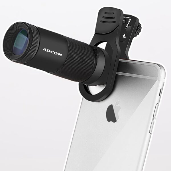 Adcom 8X Pro Monocular Telephoto Zoom Mobile Phone Camera Lens - Compatible with All iPhone & Android Smartphones (Black) - Image 7