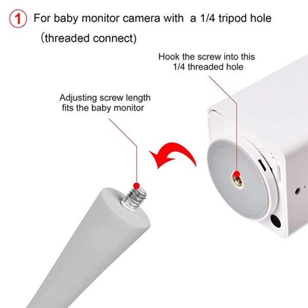 ZORBES® Baby Monitor Stand Baby Camera Stand Flexible Monitor Fits Infant Optics DXR 8 and DXR-8 Pro and other baby monitors,can be fixed to the crib frame or furniture (Stand only) - Image 6