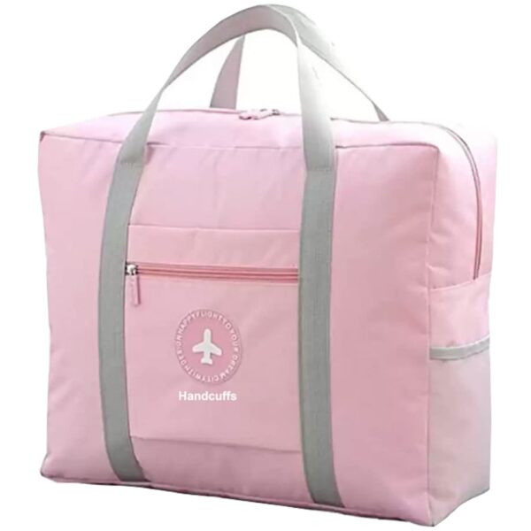 Zeinwap Travel Bags for Luggage Spacious with Pockets Foldable Weekender Zipper Duffle Bag for Travel Stylish Handbag Conveniently Carry on Trolley Bag Waterproof - 44 x 18 x 35 cm (Pink) - Image 2