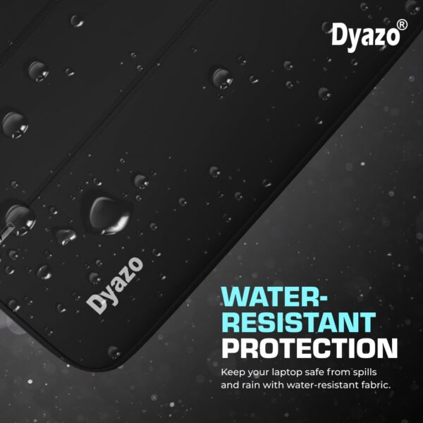 Dyazo Water Resistant 14.1 Inch Laptop Sleeves Case Cover with Handle & 2 Front Accessories Pocket | Compatible for Mac Book Pro, Lenovo, Hp, Mi, Dell & Other Notebooks Up to 14 Inches (Black) - Image 6