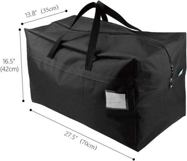 BLACKBOXES 100L Large Size Ornament Water Resistant Travle Duffel Tote Storage Bags with Carry Handles, (Black, Pack of 1) - Image 3