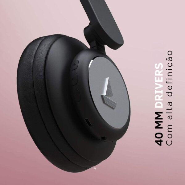boAt Rockerz 450, 15 HRS Battery, 40mm Drivers, Padded Ear Cushions, Integrated Controls, Dual Modes, On Ear Bluetooth Headphones, Wireless Headphone with Mic (Luscious Black) - Image 5