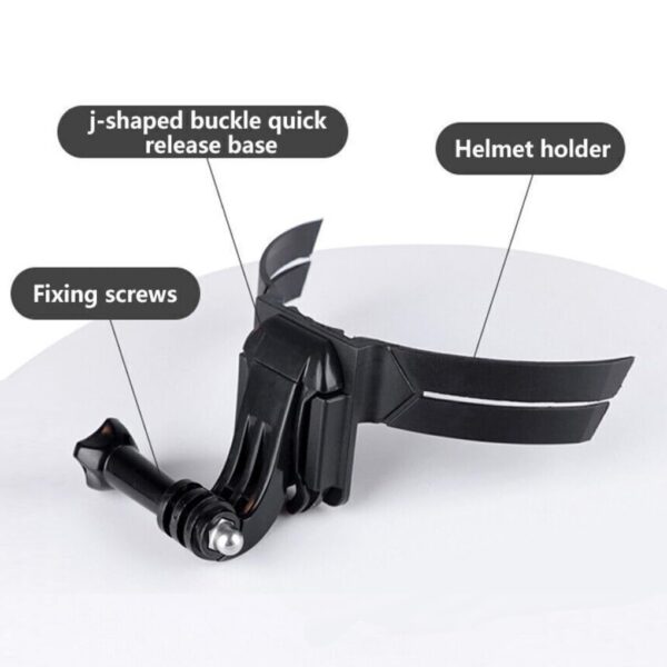 Sounce Action-cam Compatible Chin Mount for Motorcycle with J-Hook and Screw Helmets Secure and Convenient Helmet for GoPro and Action Cameras with Speed 160kmph - Black - Image 3
