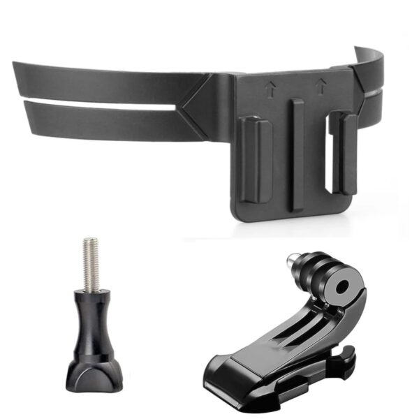 Sounce Action-cam Compatible Chin Mount for Motorcycle with J-Hook and Screw Helmets Secure and Convenient Helmet for GoPro and Action Cameras with Speed 160kmph - Black - Image 2