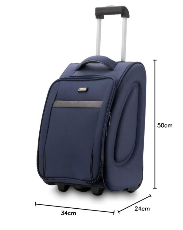 HARISSONS Sleek 38L Overnighter Trolley Bag with Wheel for Travel | Small Cabin Luggage Suitcase for Men & Women (Navy) - Image 8