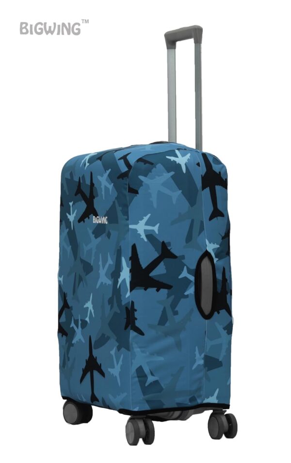 BIGWING Protective Cover in Polyester Fabric with Plane Print for | 20' Inch 55 cm Small Size | Hard Luggage Trolley Bag Cover (Fits Only On Fiber - Plastic Trolley Bag) - Image 4