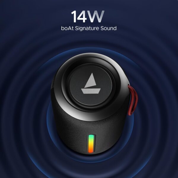 boAt Stone 352 Pro/Stone 358 Pro w/ 14W Signature Sound, Up to 12 Hours Playback, RGB LEDs, TWS Feature, Built-in Mic, BTv5.3, AUX Port, IPX5 & Type-C Interface Bluetooth Speaker (Raging Black) - Image 3
