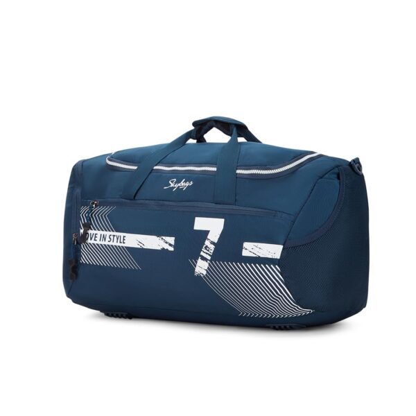 Skybags Polyester Stride 52Cm Gym Duffle Bag for Men and Women with Multiple Pockets and Separate Shoe Compartment for Travel, Sports and Workouts (Blue) with Wet Pouch - Image 2