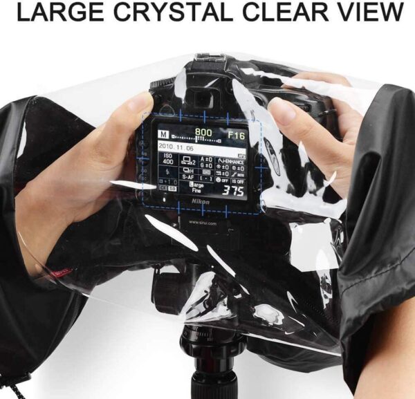 Hanumex® Professional Camera Rain Cover for Canon, Nikon, Sony DSLR & Mirrorless Cameras - Ultimate Photography Rain Gear: Protect Your Valuable Equipment, Water-Resistant Transparent Cover - Image 5