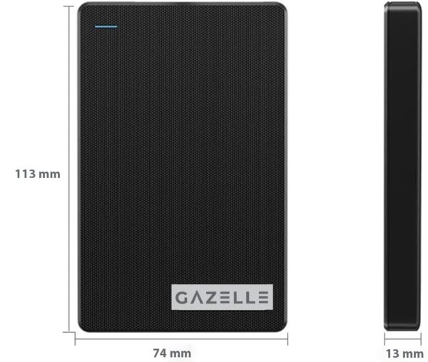 GAZELLE High-Speed 500GB Ultra Slim Portable External Hard Drive - 2-in-1 Type C & USB 3.0, Compatible with PC, Mac, Laptop, PS4, Xbox, iPad, Tablet, Mobile (Black) - 1 Year Warranty - Image 4