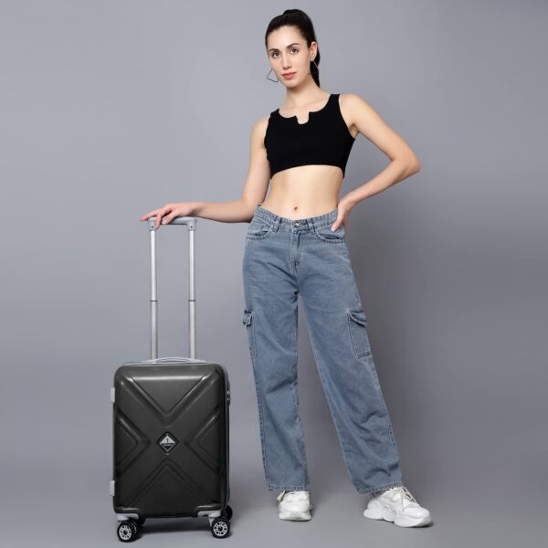 Trumpkin Small Suitcase/Cabin-Luggage / 20" inch/Size 55 cm/Hard-Sided Polypropylene Luggage Trolley Bag/Model-X / 360 Rotating / 8 Wheels (Jet Black, Small) - Image 4