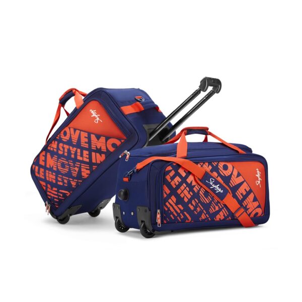 Skybags Ortix Polyester Medium Size 73L Stylish Duffle Trolley Bags for Travel with 2 Wheels - Image 3