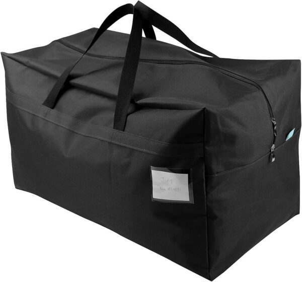 BLACKBOXES 100L Large Size Ornament Water Resistant Travle Duffel Tote Storage Bags with Carry Handles, (Black, Pack of 1) - Image 2