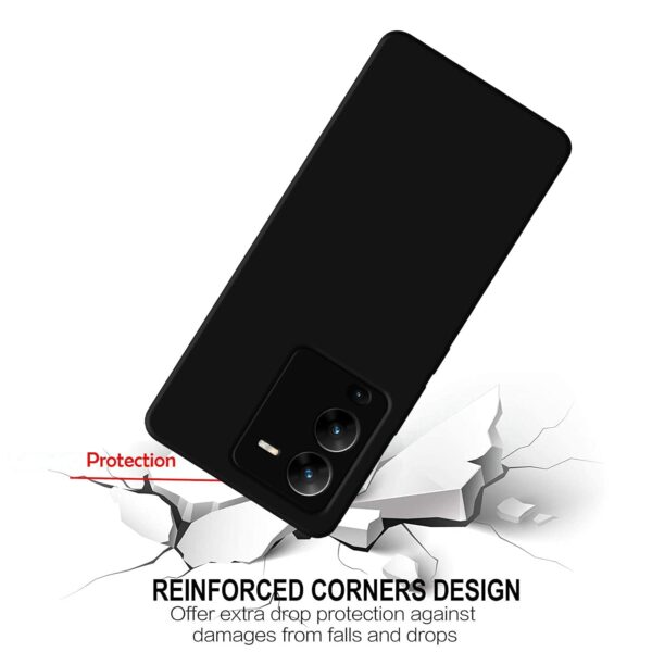 Amazon Brand - Solimo Exclusive Matte Finish Soft Back Case Cover for Vivo V25 Pro 5G - Black - Image 5