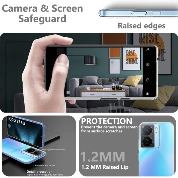 Amazon Brand - Solimo Back Cover for iQOO Z7s 5G (Silicone|Transparent) - Image 7