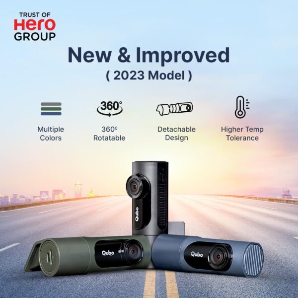 Qubo Car Dash Camera Pro X 3MP 1296p from Hero Group | Made in India | Super Capacitor| Wide Angle View | Emergency Recording | SD Card Upto 1TB Supported | Easy DIY Set Up | (Space Grey) - Image 5