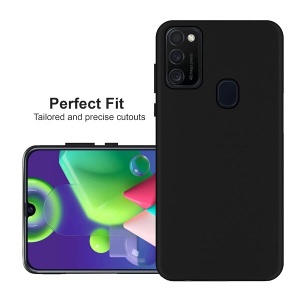 Amazon Brand - Solimo Rubberised Exclusive Matte Finish Soft Back Case Cover for Samsung Galaxy M21 - Black - Image 4
