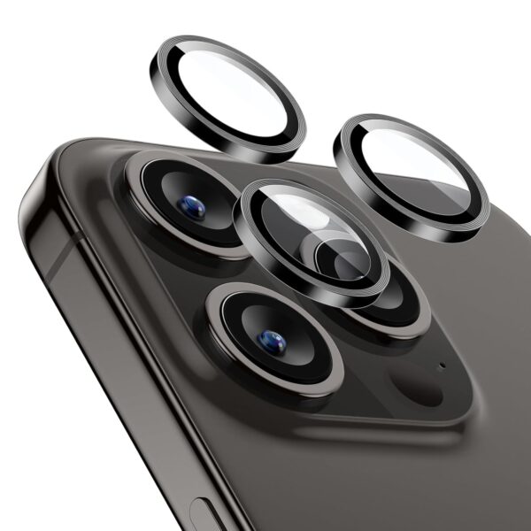 ESR Camera Lens Protectors for iPhone 16 Pro Max/16 Pro/15 Pro Max/15 Pro/14 Pro Max/14 Pro, Tough HD Individual Protectors, Scratch Resistant, Thin Tempered Glass, Armorite Series, 1 Pack, Black - Image 2