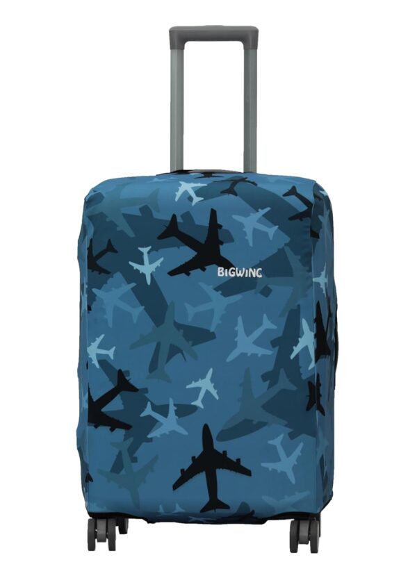 BIGWING Protective Cover in Polyester Fabric with Plane Print for | 20' Inch 55 cm Small Size | Hard Luggage Trolley Bag Cover (Fits Only On Fiber - Plastic Trolley Bag) - Image 2