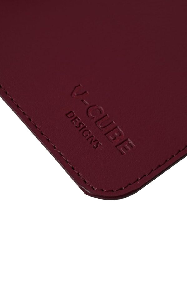 V-CUBE Designs Premium Vegan Leather Desk Mat 75X40cm 2.4mm Thick & Padded Laptop Mat/Extended Mouse Pad/Stitched, Reversible, Sturdy Deskspread |High Tear/Peel Strength|Anti-Slip,Splash-Proof| Maroon - Image 5
