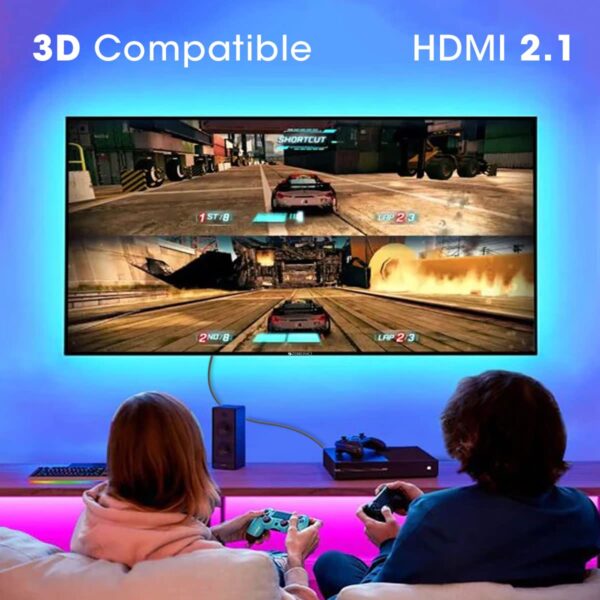 ZEBRONICS HAA2021 HDMI Cable 2.1 with eARC & CEC, 8K @ 60Hz, 4K @ 120Hz, UHD Resolution, 2 Mtr (6.6ft), 48 Gbps Transmission, Ultra High Speed, Supports Dolby | DTS | 3D, Gold Plated, Male-to-Male - Image 7
