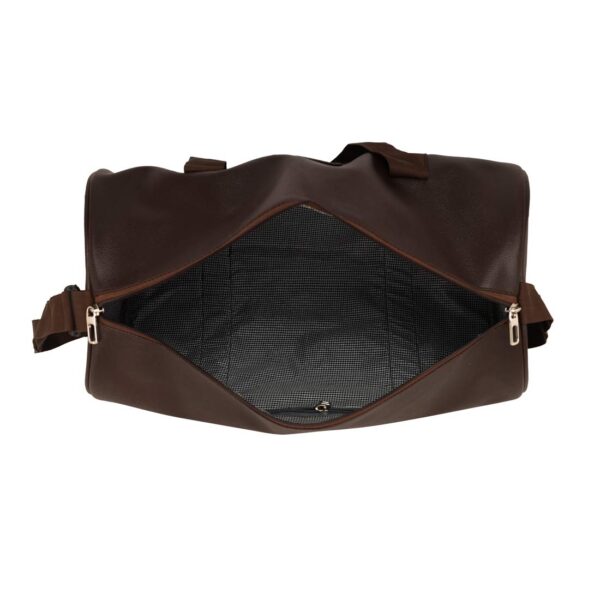 Leather World Vegan Leather 24 Cms Duffle/Shoulder/Gym Bag for Men & Women Brown Travel Friendly Bag Gifts for Men - Image 4