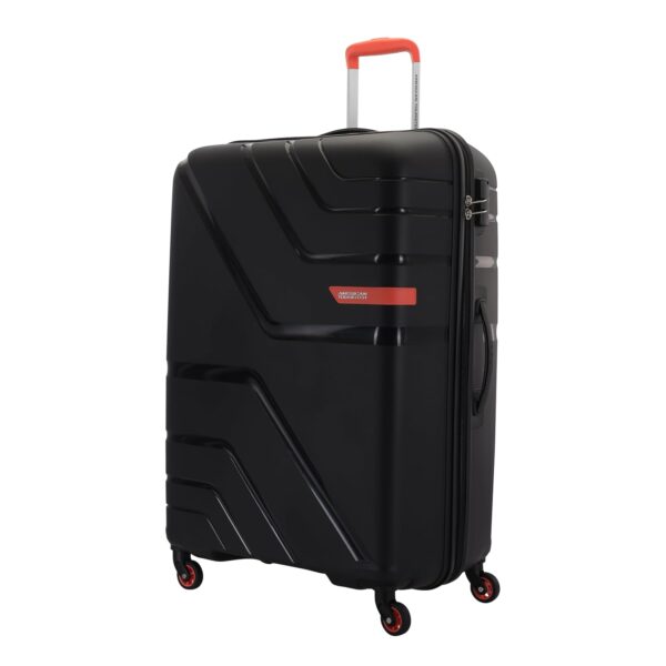 American Tourister Upland Sport 79 CM Large Checkin Polypropylene (PP) Hard 4 Wheels Spinner Luggage/Suitcase/Trolley Bag for Travel (Black) - Image 2