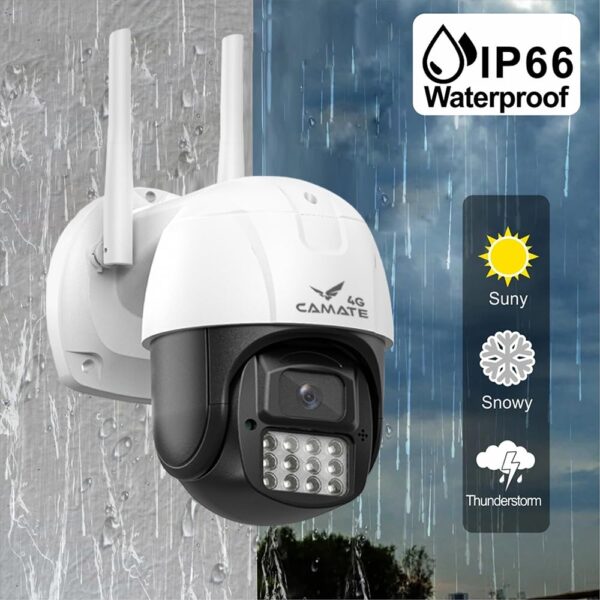 Camate Eclipse 4G Sim Based 3MP Wireless Outdoor Smart CCTV Camera, Pan & Tilt, Two-Way Talk, Coloured Night Vision, Motion Detection & Tracking, Alarm, Upto 256GB Micro SD Support - Image 9