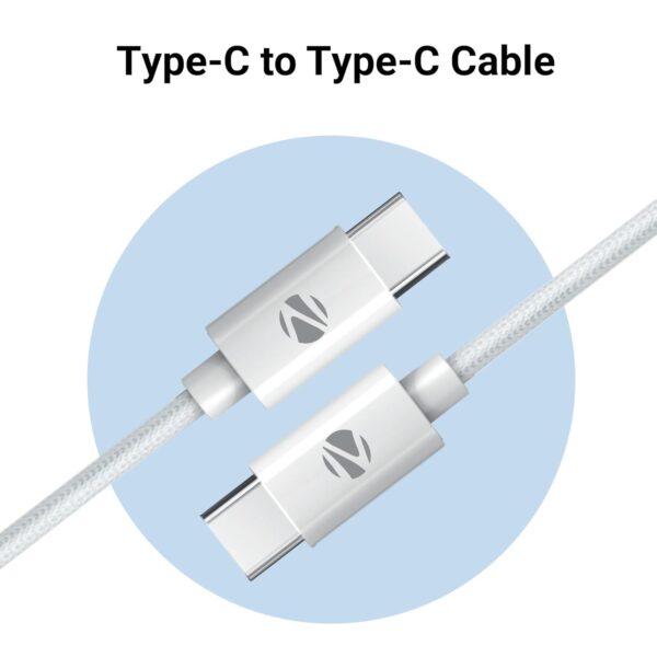 ZEBRONICS Type C to Type C Strong Braided Cable, 60W PD Fast Charging, for iPhone 16 Series, 15 Series, iPad, MacBook, Samsung, Other Android Devices, Data Sync, 1 Meter (ZEB-TT60+) - Image 3