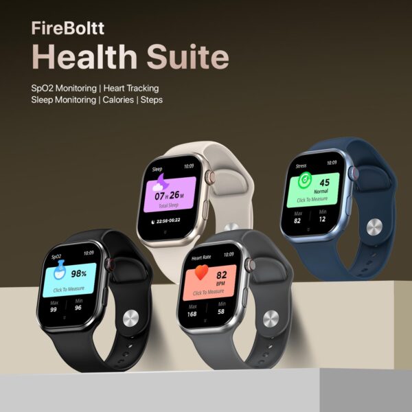Fire-Boltt Brillia Smart Watch with 51.3mm (2.02 inch) AMOLED Display, Bluetooth Calling, SpO2, Heart Rate Monitoring, 120+ Sports Modes (Brillia, Beige) - Image 8