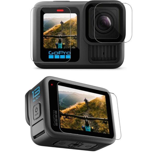 Action Pro Tempered Glass Compatibile with GoPro Hero 13 Black screen protector flim ＆ Camera Lens Protector, Tempered Glass, High Definition Clear, Case Friendly, Anti-Scratch (Pack of 3) - Image 2
