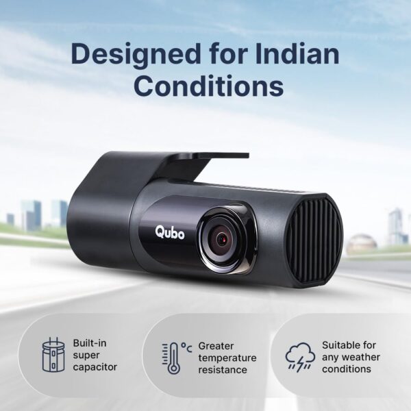 Qubo Car Dash Camera Pro X 3MP 1296p from Hero Group | Made in India | Super Capacitor| Wide Angle View | Emergency Recording | SD Card Upto 1TB Supported | Easy DIY Set Up | (Space Grey) - Image 4