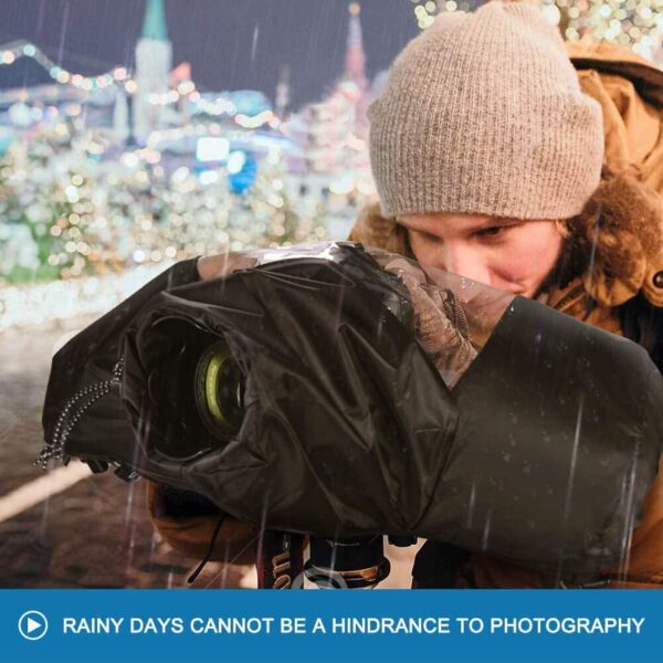 Hanumex® Professional Camera Rain Cover for Canon, Nikon, Sony DSLR & Mirrorless Cameras - Ultimate Photography Rain Gear: Protect Your Valuable Equipment, Water-Resistant Transparent Cover - Image 3