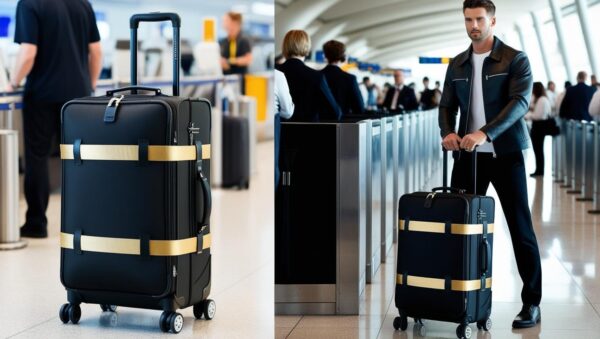 iCONY 2 Luggage Strap (2" X6.5FEET Color) + 1 ADD ON BAGAGGE Belt(1"X20" Black) with Quick Release Buckle Adjustable, Premium Accessory for Travel Bag Closure Bright Colors (3PACK, Gold) - Image 6
