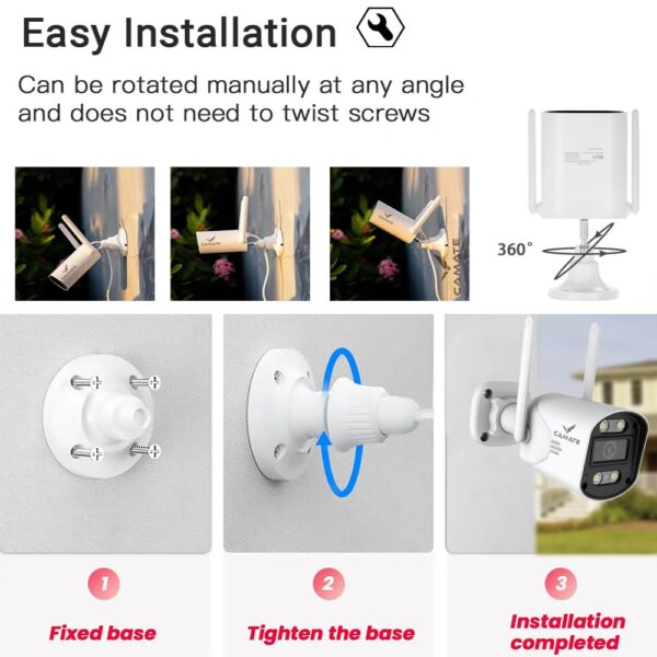 Camate Knight 4G 3MP Sim Based Wireless Outdoor Bullet CCTV Camera for Home, Office, Remote Area and contruction site | Waterproof | Two-Way Talk | Supports 256 GB SD Card - Image 8