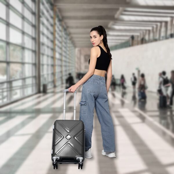 Trumpkin Small Suitcase/Cabin-Luggage / 20" inch/Size 55 cm/Hard-Sided Polypropylene Luggage Trolley Bag/Model-X / 360 Rotating / 8 Wheels (Jet Black, Small) - Image 6