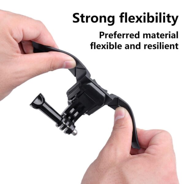 Sounce Action-cam Compatible Chin Mount for Motorcycle with J-Hook and Screw Helmets Secure and Convenient Helmet for GoPro and Action Cameras with Speed 160kmph - Black - Image 4